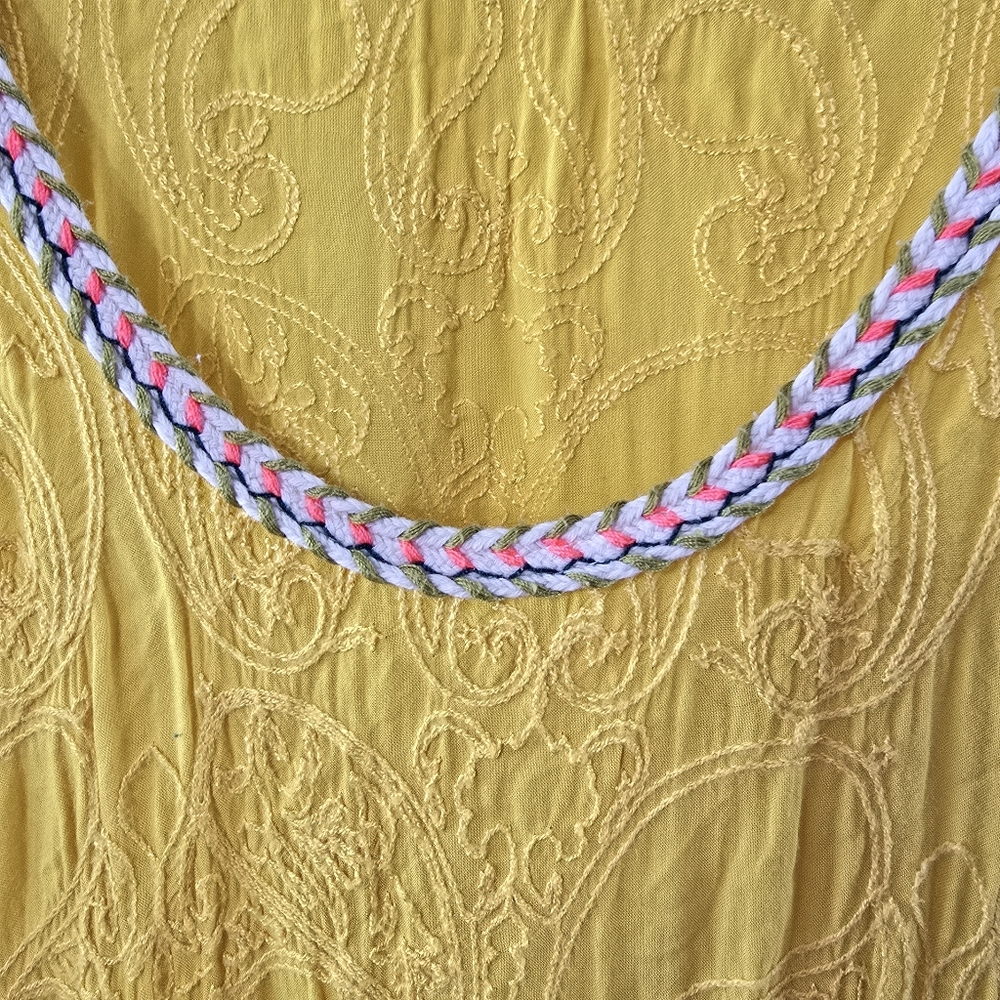 Intimately Free People All The Feels Sunshine Yellow Embroidered Maxi Dress Sz M - Picture 3 of 10